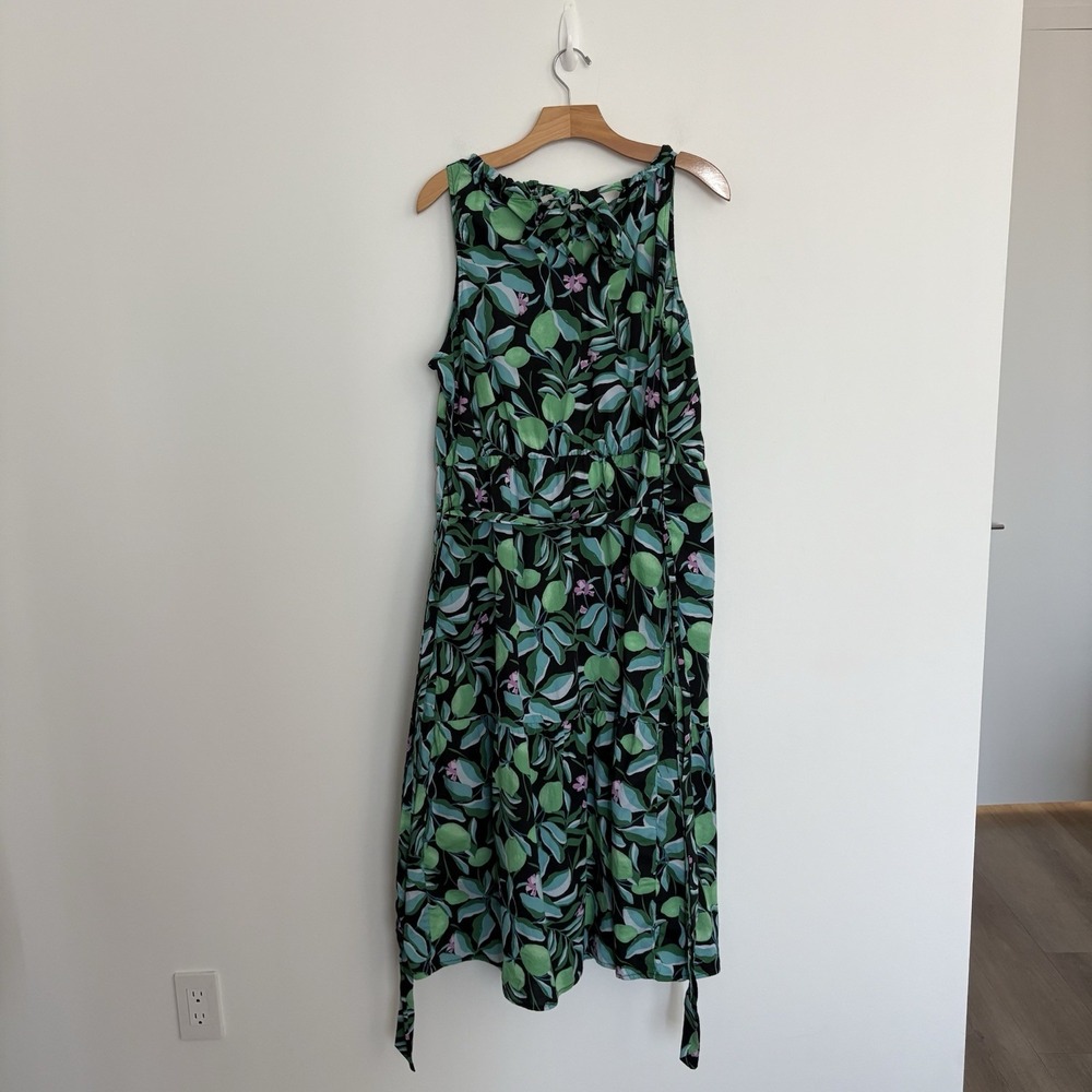 Ava & Viv Womens Dress 1X Black Floral Sleeveless Tiered Maxi Cotton Blend Boho - Picture 5 of 16